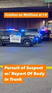 **Breaking News:** A suspect was being pursued by El Cajon PD, CHP, and potentially other agencies. Radio communications indicated that someone may have witnessed the suspect placing a body in the trunk. Additional reports suggested that there is indeed a deceased individual inside. These details remain unconfirmed at this time. We will provide updates once El Cajon PD releases official information. | SD Slackers