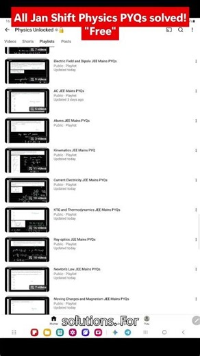 Score 80+ in JEE Physics 🎯 All Jan 2026 PYQs Solved #jeemains2026 #physicsunlocked #physics