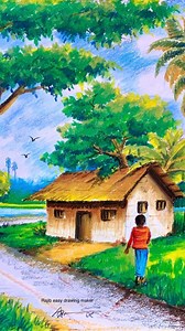 Beautiful landscape painting with pastel color #landscape #painting #pastel #fblifestyle | Rajib Easy Drawing Maker