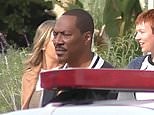 Eddie Murphy films a scene for 'Beverly Hills Cop 4' outside in Beverly Hills