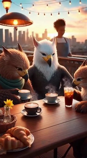 Griffins Morning Coffee #griffin #birdsoftiktok #birdlovers #birds #coffee