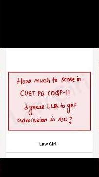 DU LLB cut off 2025 CUET PG|DU 3 years Law Score Required to get admission 2026