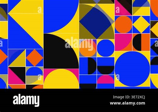 Colorful abstract geometric grid animation with dynamic morphing shapes in modern style Stock Video Footage - Alamy