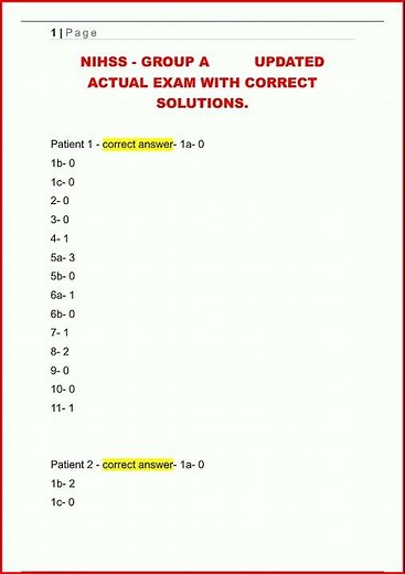 Nihss Group A Updated Actual Exam With Correct Solutions73 video