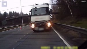 Video: Lorry driver tailgates terrified driver at 50mph on busy motorway | Daily Mail Online