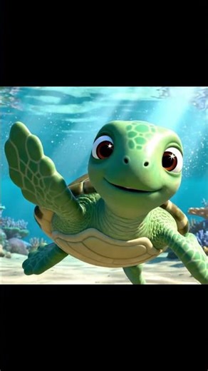 🐢 “Baby Turtle Talks Underwater! 🌊😍 | Pixar Style 3D Animation”