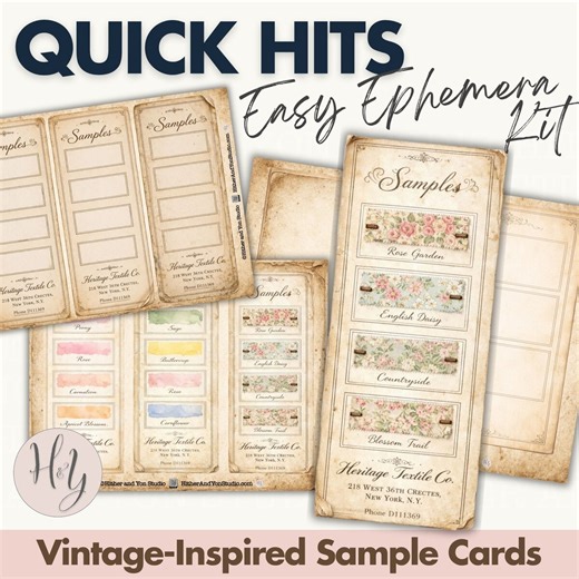 Quick Hit Kit – Vintage Inspired Sample Cards - Hither and Yon Studio