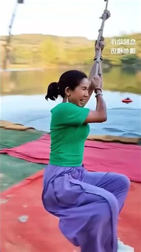 The acrobat cannot stop in the air! #Water Trampoline #You'll laugh when you watch it