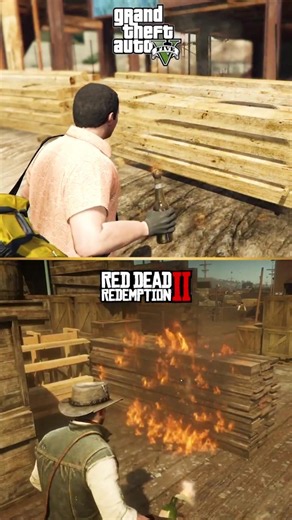 Comparison of Details Between GTA 5 and Red Dead Redemption 2 – Part 2 #shorts #rdr2