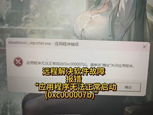 远程解决软件故障，报错“应用程序无法正常启动0xc000007b