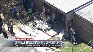 20K views · 357 reactions | At least one person is dead and 13 people injured after a stolen tractor trailer truck crashed into a public safety building station in Brenham, TX. Officials say a driver deliberately crashed the vehicle "with intent to harm," authorities said. The suspect in custody, Marcus Moore reports. https://trib.al/OzDPqFJ | ABC World News Tonight with David Muir | Facebook