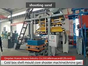 Cold box core and mould shooter machine | horizontal cold core box | Amine gas | motor body casting
