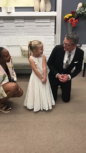 She said YES to the dress! 💕 Meet sweet Fayetta. She is only 4 years old, and came to see me at Bridal and Formal when she had chemo the day before. She is truly an inspiration, and I was honored to meet her! 🙏🏻 | Randy Fenoli