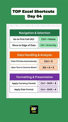 Excel Flash Fill - Apply Current Formatting -Excel Shortcut Day 04 #shorts #excel