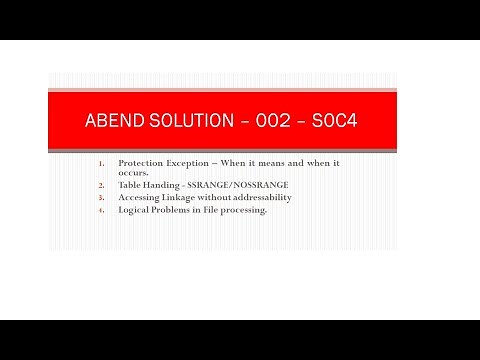 Mainframe Abend Solution | 002 | System Abend - S0C4