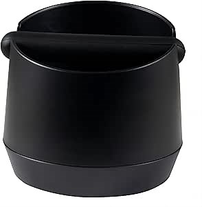 Knock Box 6 Inch Espresso Knock Box Shock-Absorbent Knock Box Espresso with Removable Knock Bar and Non-Slip Base Espresso Machine Accessories for Home/Office, Black