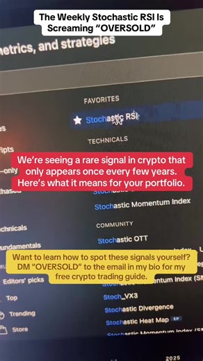 When the weekly Stochastic RSI hits oversold and forms a base, history shows a massive rally follows. Last time this happened, the market ran from $800B to $3.5T. Are you positioned? #Crypto #Trading #StochasticRSI #Oversold #MarketCycle