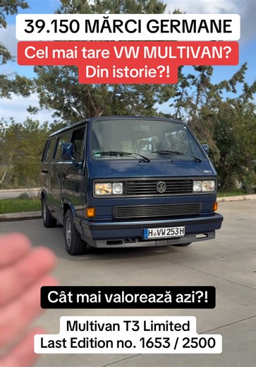 Cât ai da azi, pe una ca asta? 55.000 km, impecabilă, din muzeul VW, divizia VW Classic: VW Multivan T3 Limited Last Edition din 1992.