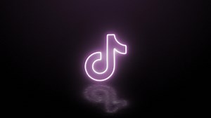 Download TikTok Social media Icon In Neon Effect