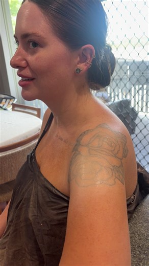 Tattoo cover trial today for the bride to be Emma! Please dm pics of your ink for a quote. #tattoo #bride #tattoocover #makeupartist #airbrushmakeup