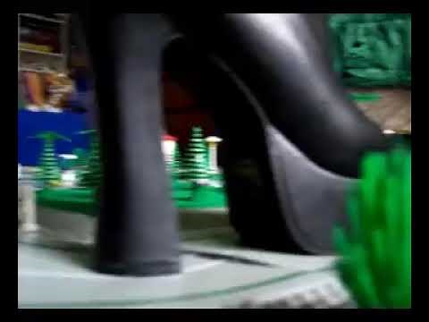 Giantess boots stomps around lego city