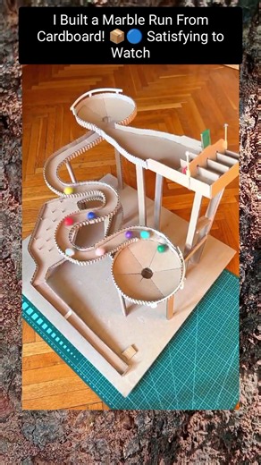 I Built a Marble Run From Cardboard! Satisfying to Watch