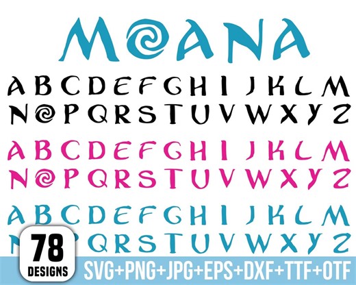 Moana Alphabet Svg, Moana Birthday, Moana Png, Moana Font Svg Files for Cricut, Moana Font Png, Moana Alphabet Svg, for Cricut, Silhouette - Etsy