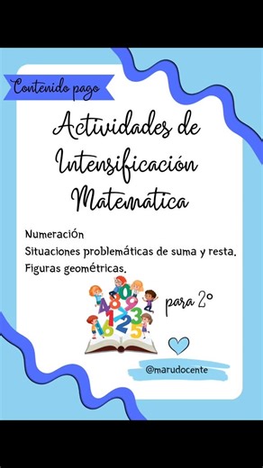 Seño Maru 💕| Primer Ciclo on Instagram: "🔸Actividades de matemática para reforzar contenidos en esta etapa de segundo grado❗❗ 🔸23 actividades con los siguientes temas: 🔸NUMERACIÓN HASTA EL 1.000 🔸SITUACIONES PROBLEMÁTICAS+ SUMAS Y RESTAS+ CONTEXTO DE DINERO. 🔸FIGURAS GEOMÉTRICAS #actividades #matematica #refuerzo #primergrado #docente"