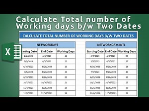 How to Calculate total number of working days between two dates in Ms Excel | Calculate working days