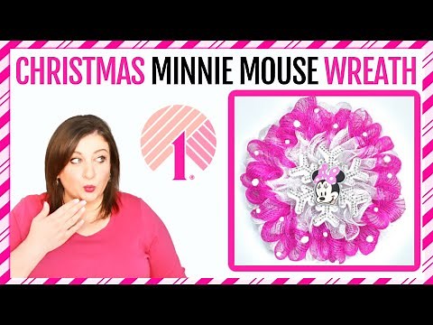 HIGH END DOLLAR TREE MINNIE WREATH | WINTER DOLLAR TREE CRAFT DECO MESH WREATH CHRISTMAS DIY