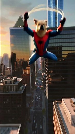 Puppy Becomes Spider-Dog | Swinging Through the City Like a Superhero 🕷️🐾#spiderman #cutedogs