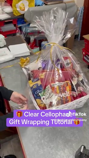 Gift Hamper Wrapping with Cellophane Tutorial