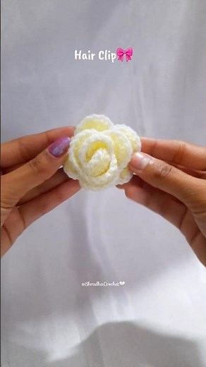 Crochet Hair Clip🎀 Tutorial 👆 is here💕 #Crochet #Crochetclip #Crochethairclip #ShradhaCrochet #Share