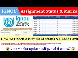 How to Check ignou Assignment Submission Status and Marks | Marks Not Updated Do this