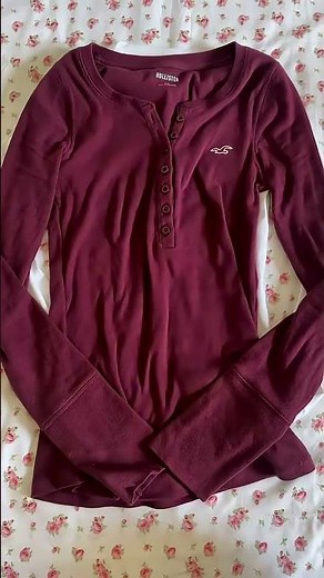 Hollister long sleeve Henley top #hollister