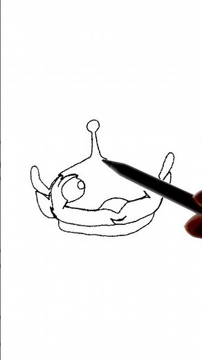 【ディズニー】トイストーリーのエイリアンを一筆書きで描いてみた！One stroke art of Alien/Little Green Men from TOY STORY from Disney!