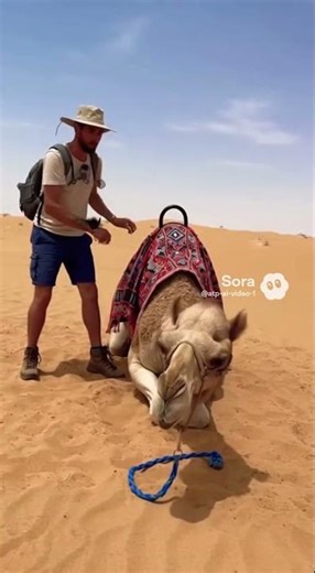 Camel Refuses Ride — Dramatic Sit-Down Moment 🐫😂 #youtubeshorts #funny#camel