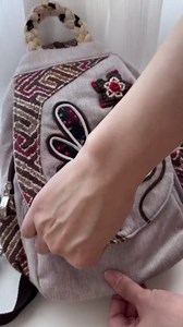 Womens Hippie Cotton Hemp Cloth Backpack Boho Vintage Embroidered Hand Craft Artisan Purse Casual Day Mini Backpack Handbags Messenger Bag Multi Pockets Satchel, Small, Flaxen