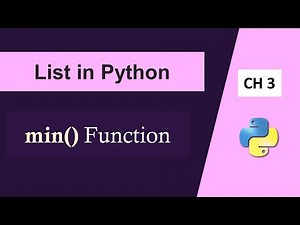Minimum in List|min() Function in Python|List in Python