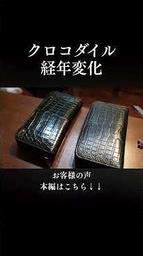 【クロコダイル経年変化】ダークグリーンのナイルクロコダイル/ワニ革ラウンドファスナー長財布 メンズレザーウォレット #クロコダイル #長財布 #経年変化