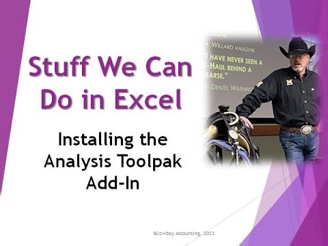 Accessing the Data Analysis Toolpak