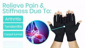 Vive Copper Arthritis Gloves - Full Hand Compression Touchscreen Finger - For Carpal Tunnel, Rheumatoid, Joint Pain, Inflammation - Flexible Wrist and Thumb Pressure Relief for Typing - For Men, Women