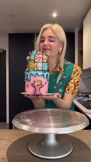 Attempting the Viral Cartoon Cake Trend | Cartoon Cake Tutorial