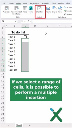 🇺🇸 EXCEL TRICKS: ✅❎ The brand-new checkbox, part 1 #shorts