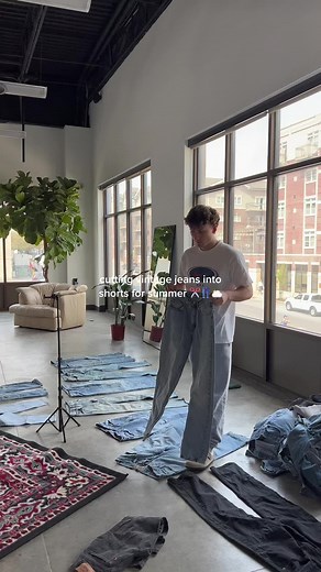 Cutting Vintage Jeans into Shorts for Summer - DIY Tutorial
