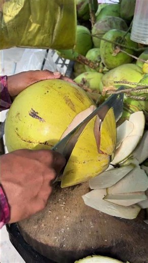 Fresh coconut cutting skill! #shorts #streetfood #fruit #viral #coconut #explore