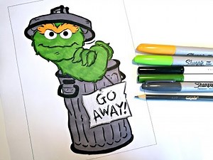 Coloring Oscar The Grouch from Sesame Street! l Colorfulcat