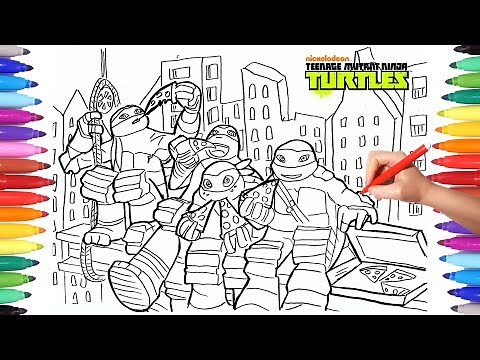 TEENAGE MUTANT NINJA TURTLES TMNT Coloring Pages 2 | How to Draw Ninja Turtles Mickey Donnie Raphael