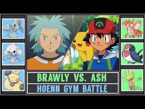 Ash vs. Brawly (Pokémon Sun/Moon) - Hoenn Gym Battle - Knuckle Badge/Dewford Gym