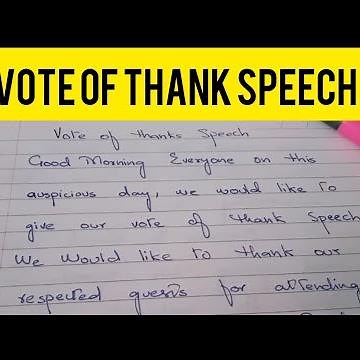 vote of thanks speech in English | how to give vote of thank speech in English
